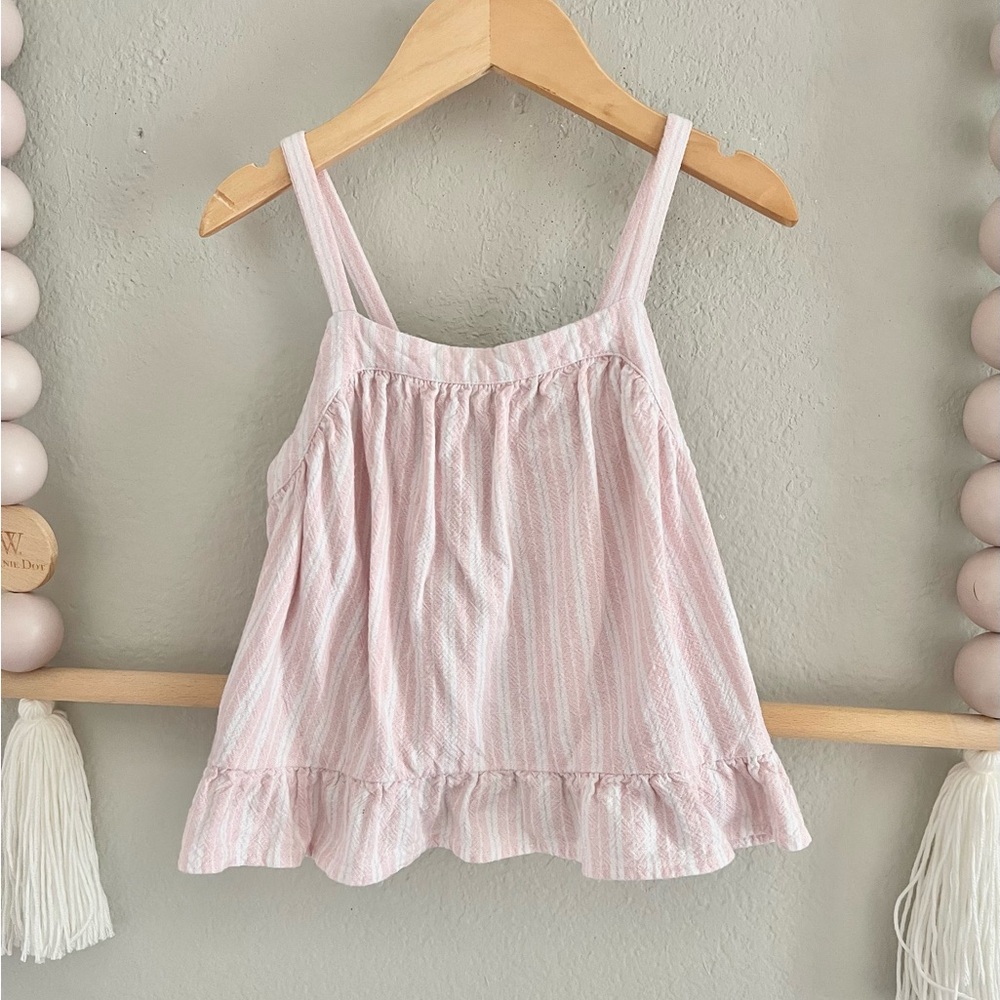 Blush Pink Linen Open Back Tank